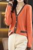 JINZUOMA Knit Cardigan Cut and Sewn Long Loose Perfect for and Everyday Wear One Women's Sweater, Top, Coat, Outerwear, V-Neck, Sleeve, Elegant,