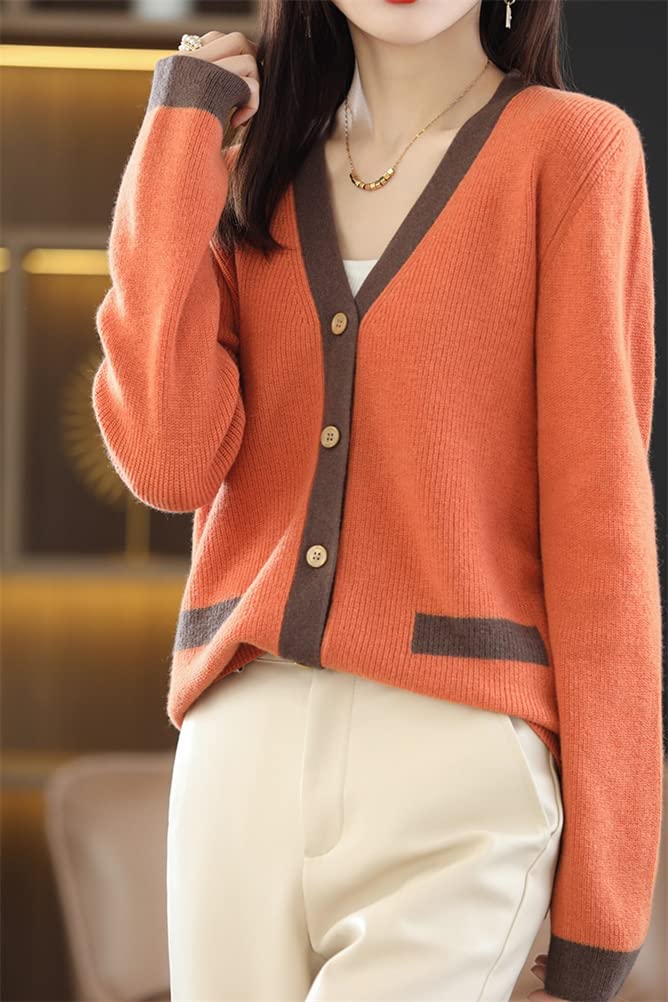 JINZUOMA Knit Cardigan Cut and Sewn Long Loose Perfect for and Everyday Wear One Women's Sweater, Top, Coat, Outerwear, V-Neck, Sleeve, Elegant,