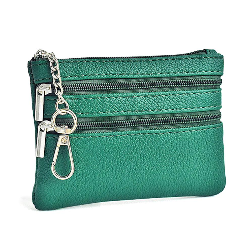Portable PU Leather Money Coin Purse Waterproof Wear-resistant Credit Card Holoder Zipper Wallet Money Bag Women Men
