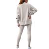 Suit For Women Long Sleeve Casual Pullover Warm Winter Pant+Tops