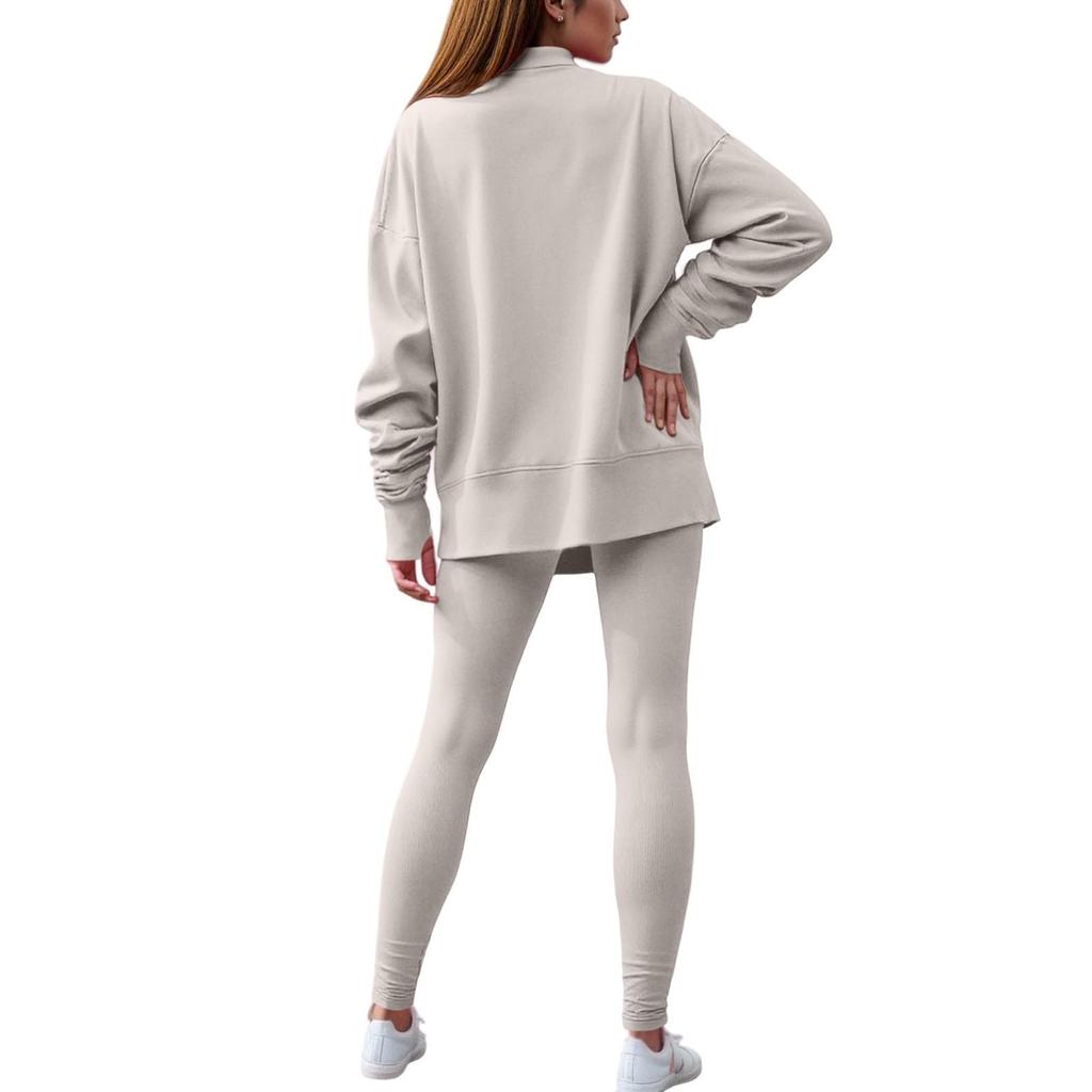 Suit For Women Long Sleeve Casual Pullover Warm Winter Pant+Tops