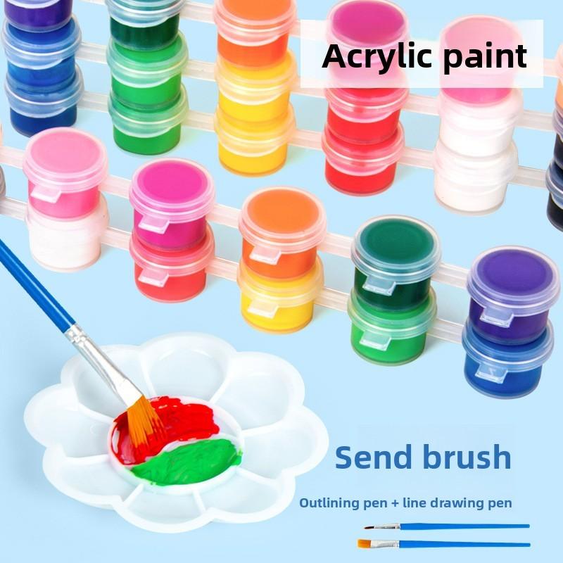 Childrens Art Set With 12 Acrylic Paints For Diy Science Experiment And Creative Coloring