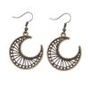 Filigree Teardrop Dangle Earrings Vintage Boho Leaf Drop Earrings For Women Ethnic Retro Jewelry