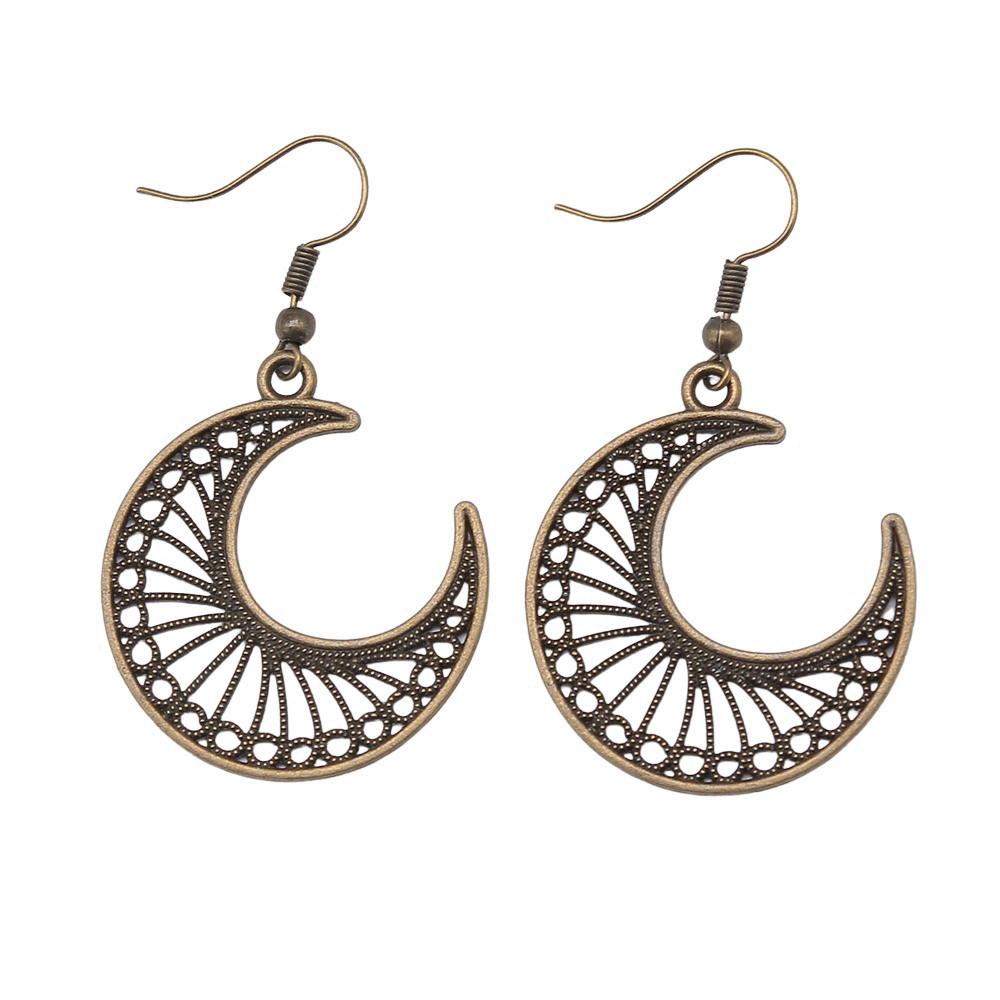 Filigree Teardrop Dangle Earrings Vintage Boho Leaf Drop Earrings For Women Ethnic Retro Jewelry