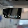 2 x Hello Beautiful Car Mirror Decal, Holographic Affirmation Sticker, Rearview Mirror Decal, Cute Vinyl, Holographic Tumbler Sticker, Water Bottle