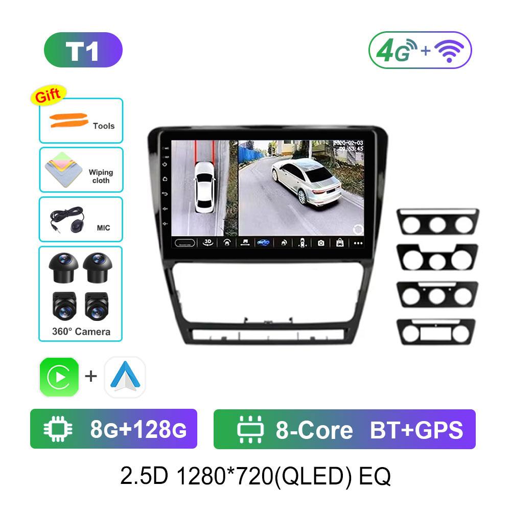 Car Radio Multimedia Player Android System for Volkswagen Skoda Octavia 2 A5 2007 - 2014 Split Screen GPS Navi WiFi Head Unit BT