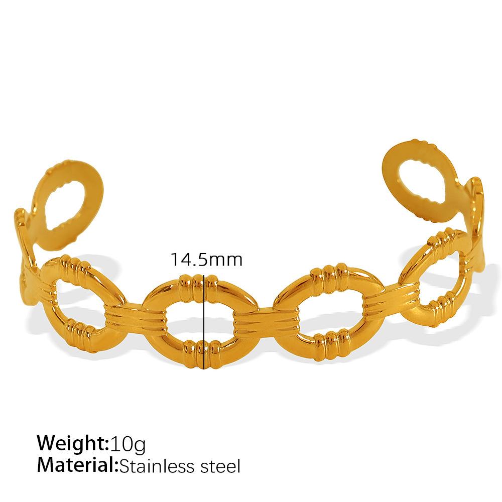 Vintage Cuban Chain Bracelet Stacked Design Sense Exaggerated C-Shaped Bracelet Women Hollow Fashion