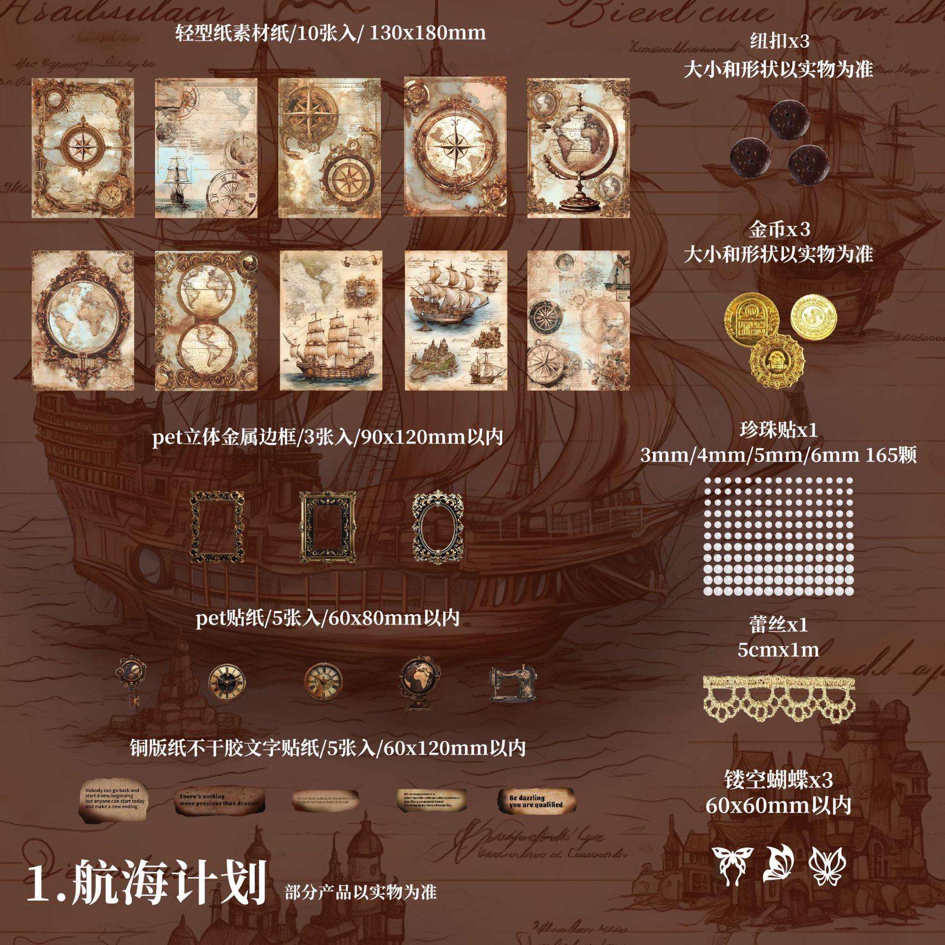 

34pcs/pack Vintage Mixed Media Collage Kit, Retro Journaling Supplies with Various Textures, Decorative Scrapbook Materials Pack