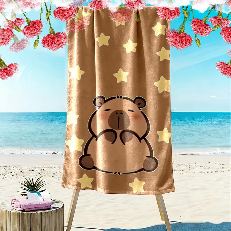 Whimsical Whiskers: Adorable Animal Moments Beach Towel Portable for Travel Outdoor Camping Absorbent Bath Towel Seaside Swim