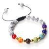 Adjustable Multicolor Beaded Bracelet with Volcanic Stone and Copper Alloy Beads