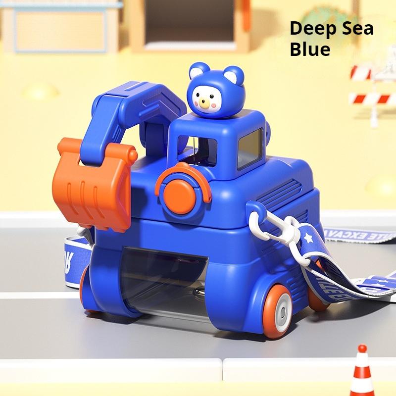 Boys' Excavator Engineering Vehicle Straw Water Cup Spring and Summer New Style Backpack Water Bottle Children's Drinking Cup