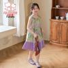 Girls' Vintage Floral Sleeveless Cotton Princess Dress