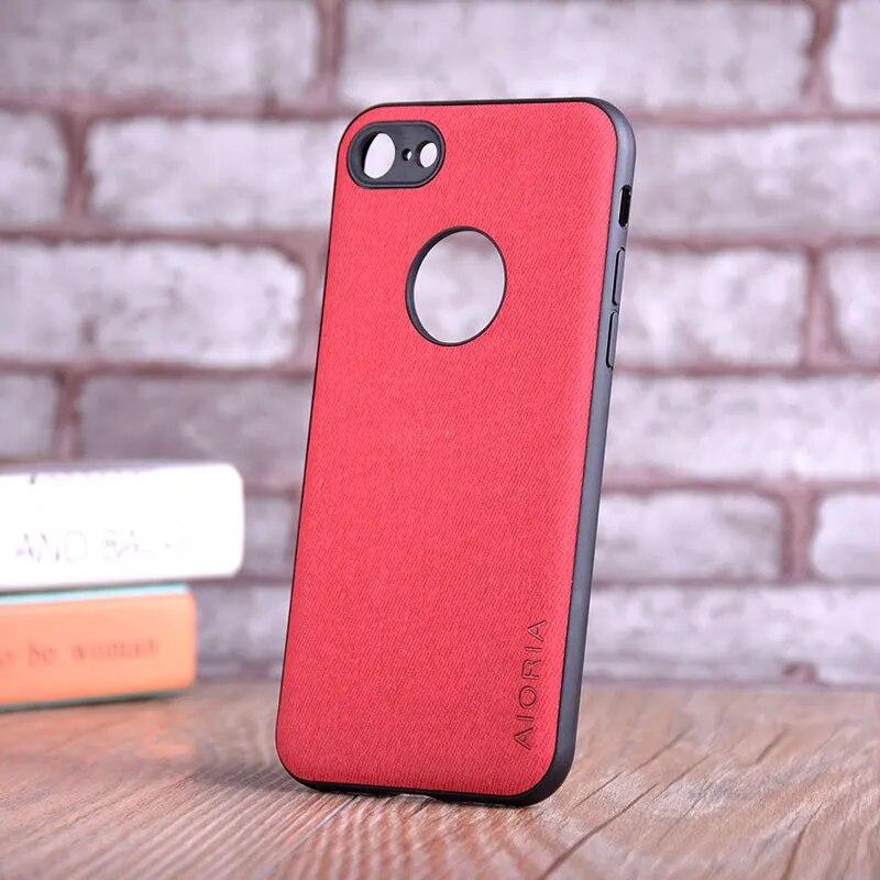 

Чехол для iPhone 6, 6s, 7, 8 plus, роскошный текстильный кожаный чехол из мягкого ТПУ, жесткий чехол для телефона из ПК для iPhone 6, 6s, 7, 8 plus, чехол iPhone 8 plus красный
