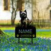 Individueller Cairn Terrier Metall-Gartenspieß, Personalisierter Gedenkstein mit Namen, Dekoration für Grabsteine im Freien