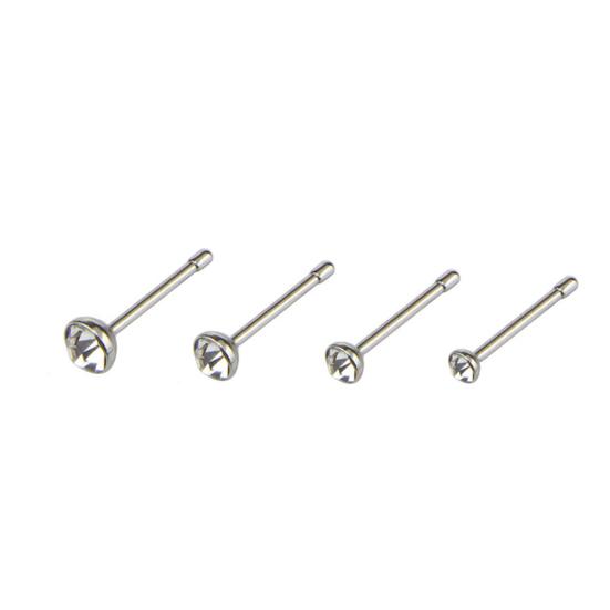 14Pcs/Set Unisex Body Piercing Jewelry Rhinestone Stainless Steel Nose Stud Ring