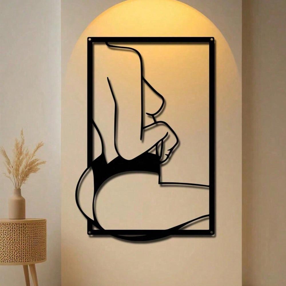 Modern Metal Wall Art Female Line Drawing Home Decor Abstract Contemporary