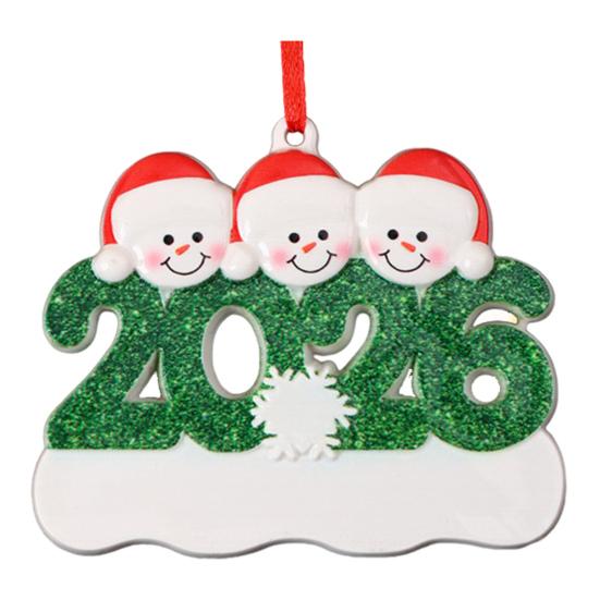2026 Christmas Family Ornament Santa Hat Snowman DIY Family Name Xmas Tree Hanging Decoration Holiday Gift
