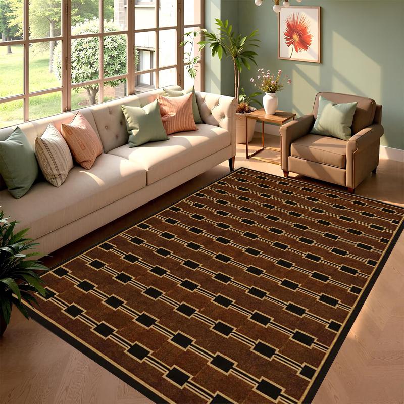 

Modern Minimalist Geometric Striped Area Rug Washable Non-Slip Indoor Floor Mat for Contemporary Living Room Bedroom Home Decor 40X60CM