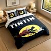 3Pcs Bedding SetTintin Soft Bed Sheet and Two Pillowcases Home Bedroom Decor