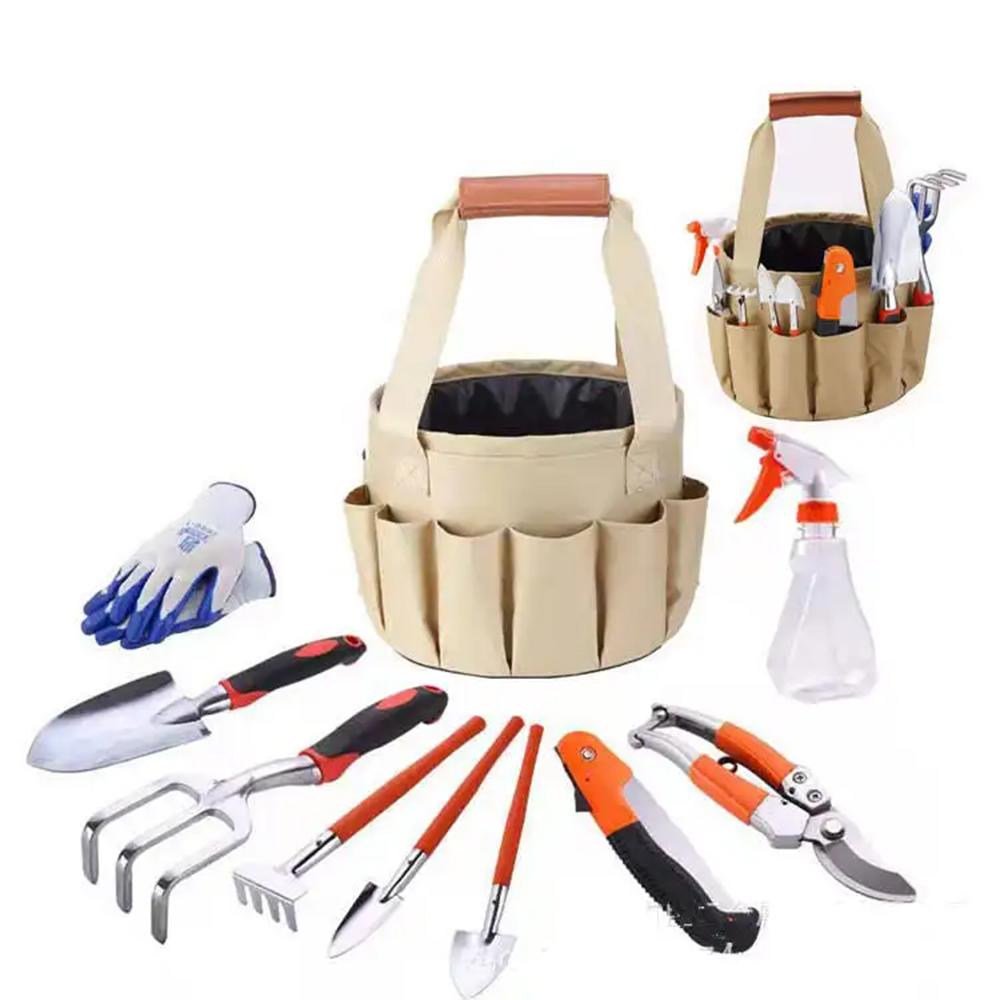 Gartengeräte-Set zum Graben, Pflanzen, Beschneiden, Gartenset mit strapazierfähiger Tasche, Handschuhen, Geschenkbox, Ideale Gartengeschenke -001