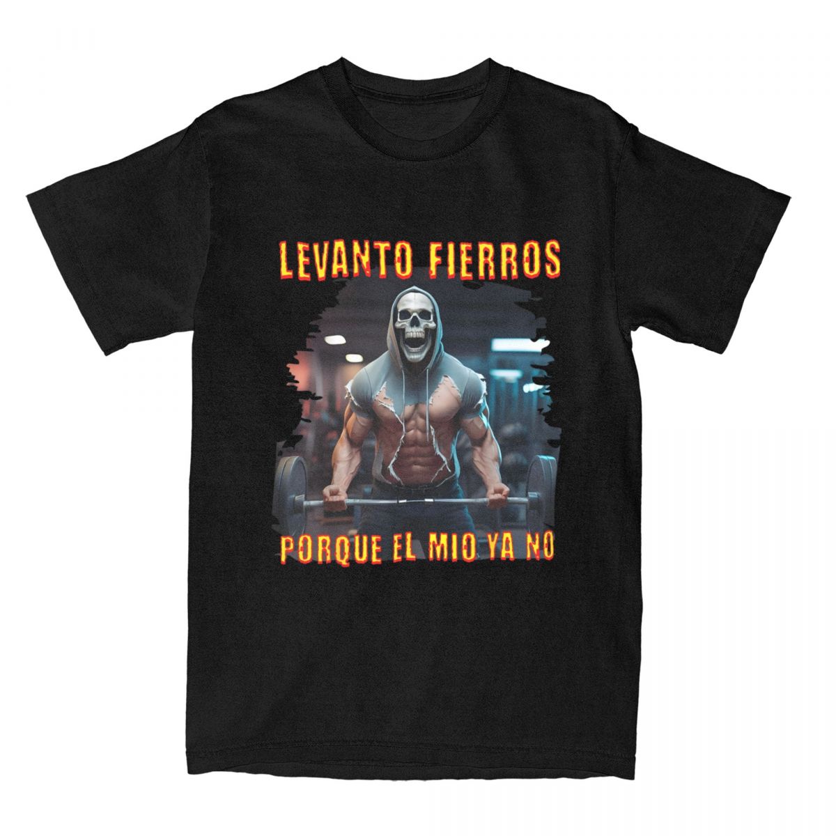 

Levanto Fierros Porque TShirt Mens Fashion Skeleton Fitness Exercise Tee Tops Calacas Chidas Gym Husband Daddy Novelty Gifts S