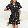 Summer Women's Cute Cherry Print Sexy Pajama Set Nightgown