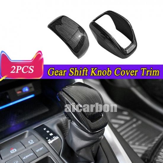 For Toyota RAV4 2019-2024 Gloss Black Titanium Style Gear Shift Knob Cover Trim