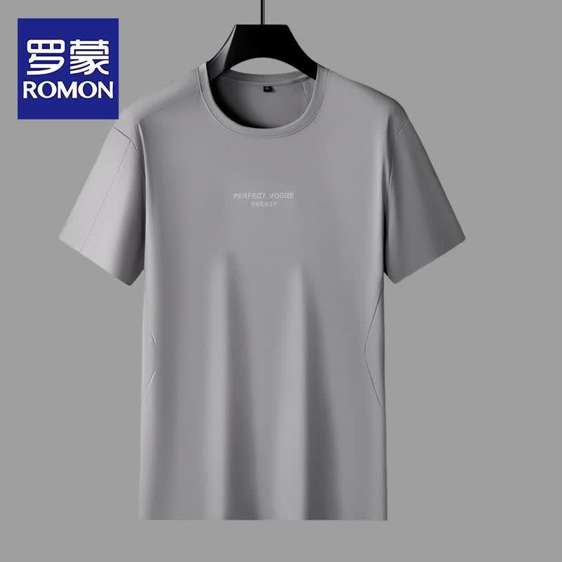ROMON Men s Plus Size Quick-Dry Cooling Round Neck Short Sleeve T-Shirt L