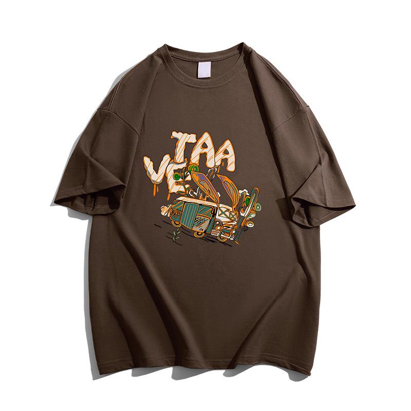 Unique Lazy Sle ort Sve Oversized Cotton T-irt Women's plus Size Loose Fit Purple Color Belly Covering Slimming Top