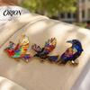 Brooch Pin with Safety Buckle, Enamel Painting Flying Bird Design Lapel Backpack Pin, Zinc Alloy Metal Base Badge for Coats Shirts Backpacks Hats