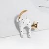 Fashionable Zircon Cat Color Enamel Brooch, Anti-exposure Pin for Women, Metal Button To Fix Clothes, Wedding Party Gift