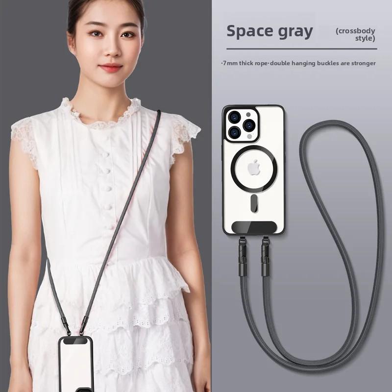 Verstellbare Crossbody-Träger Handy-Lanyard Doppelte Schnalle Mobiles Halsband Multifunktionales Band für Handys