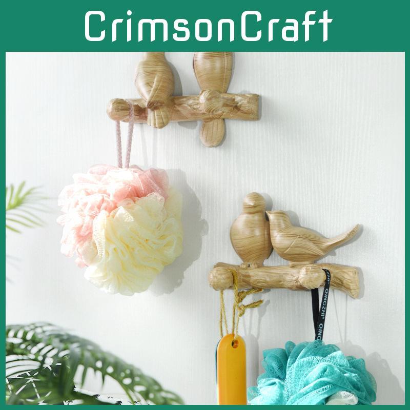 Sleek Bird Wall Hook Resin Organizer For Bathroom And Bedroom Storage Accessory