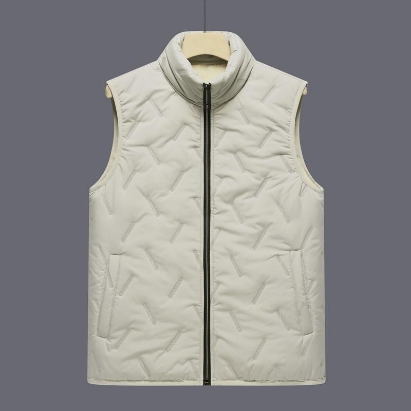 Autumn Winter Fashion Men's Vest Jacket Casual Warm Standing Collar Sleeveless Men