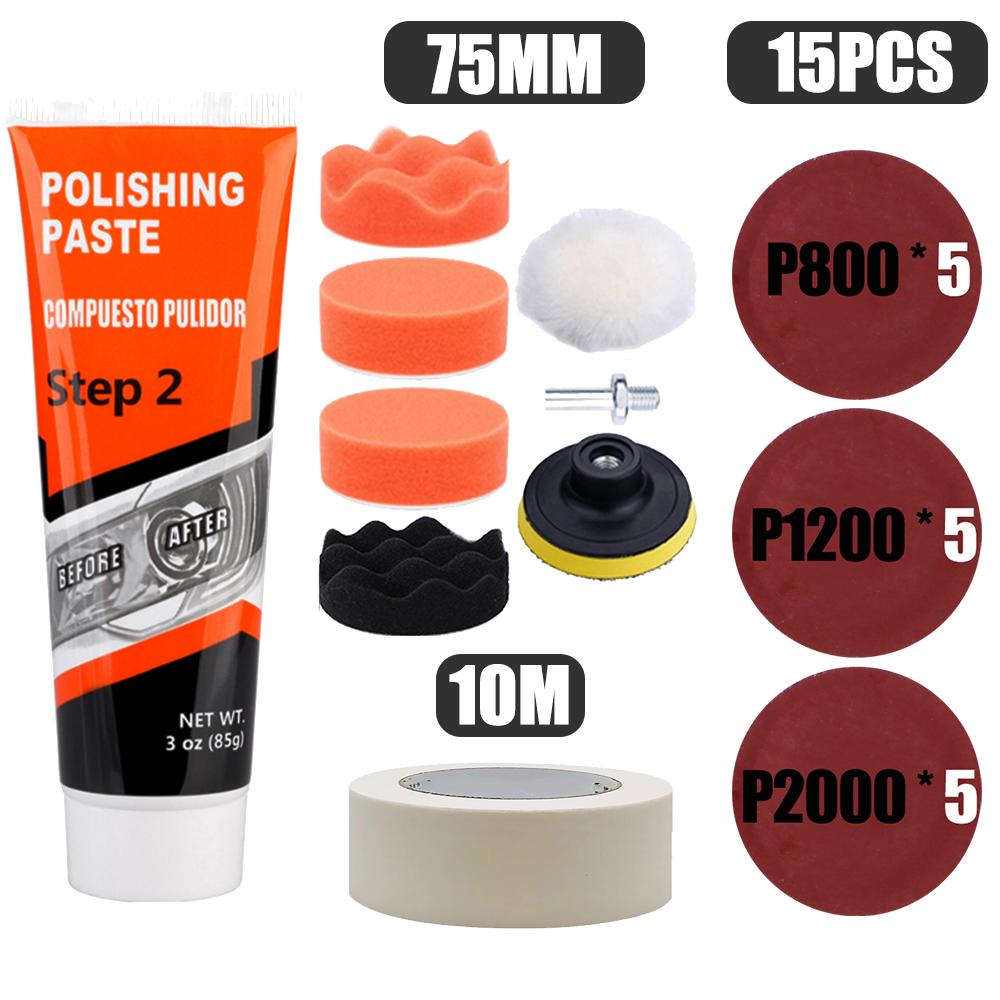 Headlight Restoration Kit Car Light Polisher Restorer Repair Polishing Paste Detailing Plastic Headlamp Waxing Liquid Polymer