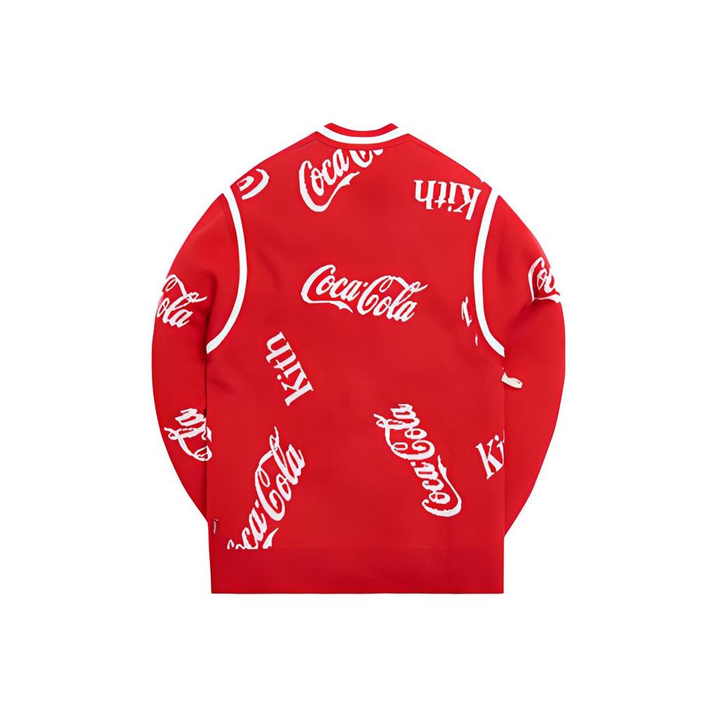 Kith X Coca-Cola x Mitchell & Ness Καρδίγκαν με Λογότυπο Coke Κόκκινο Unisex Πάνω MNSWTRKM19027-CREA