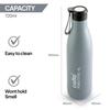 Insulated Steel Water Bottle For Travel Gym Office Use | Leakproof Cold Drink Flask With BPA-Free Safe Lid | Sleek Grey Design With 720ml Capacity