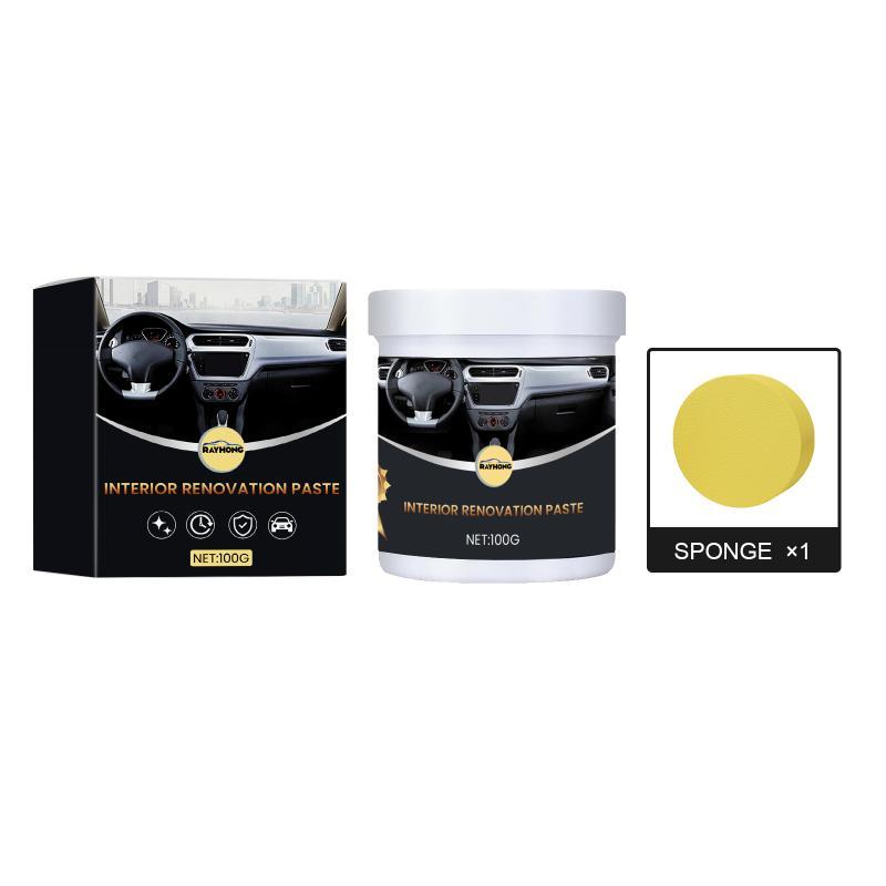 Car Interior Paste Auto Interior Panel Renewal Wax Coating Leather Plastic Rubber Polish Repair Reconditioning Cream Care 100G
