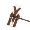 Men Kids Yellow Khaki Brown Suspender Bowtie Set Elastic Adjustable Y-Back Braces Straps Daily Father-Child Braces Accessory