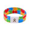 Autism Awareness Puzzle Bracelet, Colorful Elastic Wristband for Women Men, Waterproof Comfort Daily Charity Support Gift