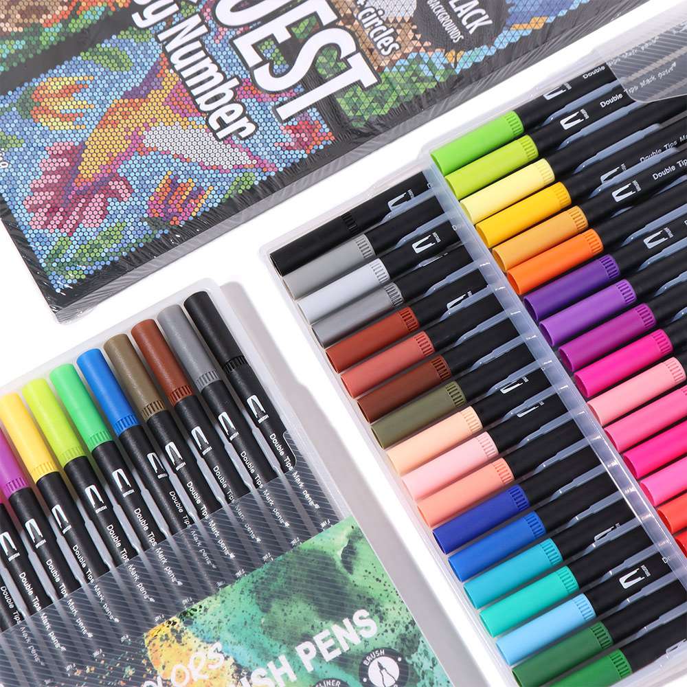 Cartoon Activity Color Painting Book Paper DIY Double-Sided Watercolor Pencil Digital Filling Quick-drying Paint By Numbers