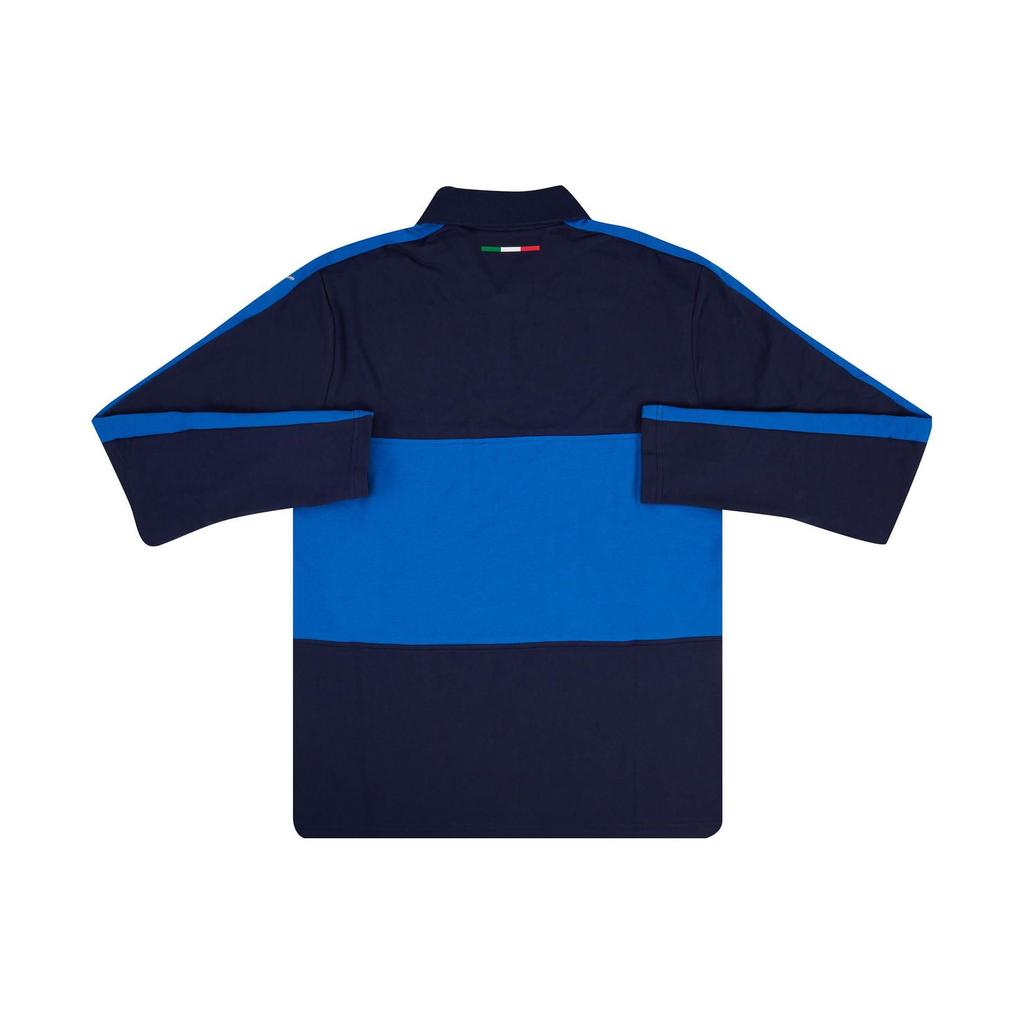 Puma Color Block Letter Logo Print Long Sleeve Polo Shirt Men tops Blue Black 750531-05