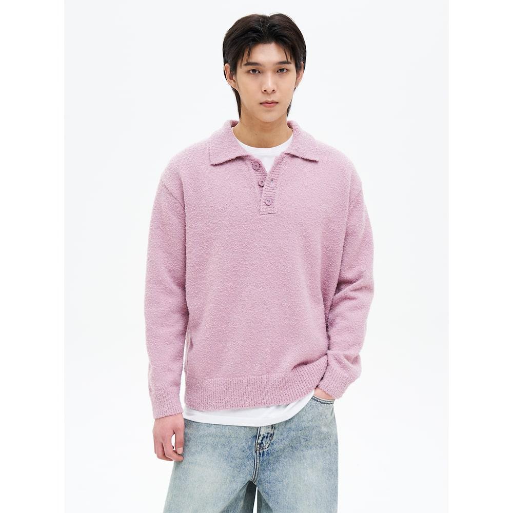 8Seconds Soft Boucle Collar Knit Pink Pink/M