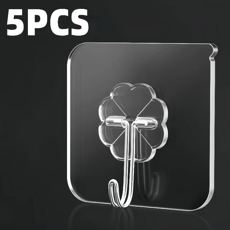 Transparent Self Adhesive Wall Hooks Heavy Duty Multi-Purpose Wall Hook Key Holder Towel Holder For Kitchen Bathroom Accessories