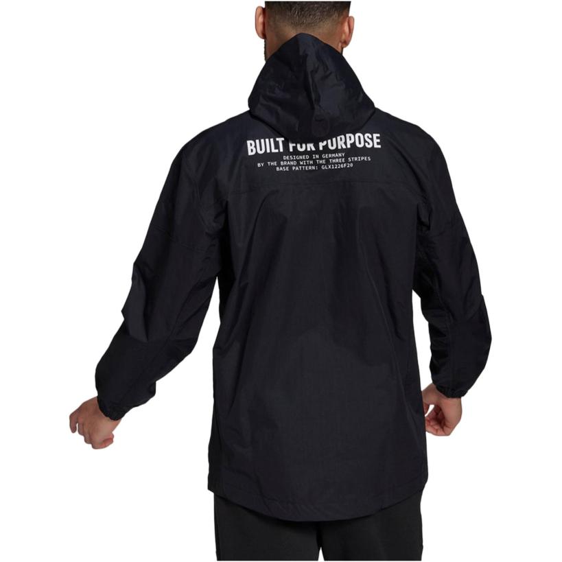 adidas Logo Buchstaben Print Kapuzenjacke Gerader Schnitt Warm Herrenjacke Schwarz GM0895