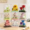 Bouquet Sunflower Potted Plant Micro Building  Eternal Flower Model Diy Home Desk Decoration Brick Toys Gift
