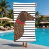 Süßer Dackel Hund Polka Dot Print Strandtuch Schnelltrocknend Sandresistent Badetuch für Strand Pool Camping Tägliche Nutzung