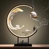 FY Big Size Fengshui Backflow Incense Burner with Irom Frame Zen Office Desktop Decorations for Home OUD Sandal Incense Holder