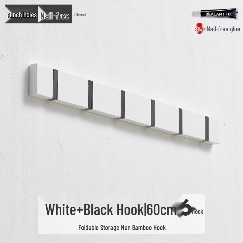 Wall-Mounted Clothes Rack with Hooks for Bedroom or Entryway Behind Door