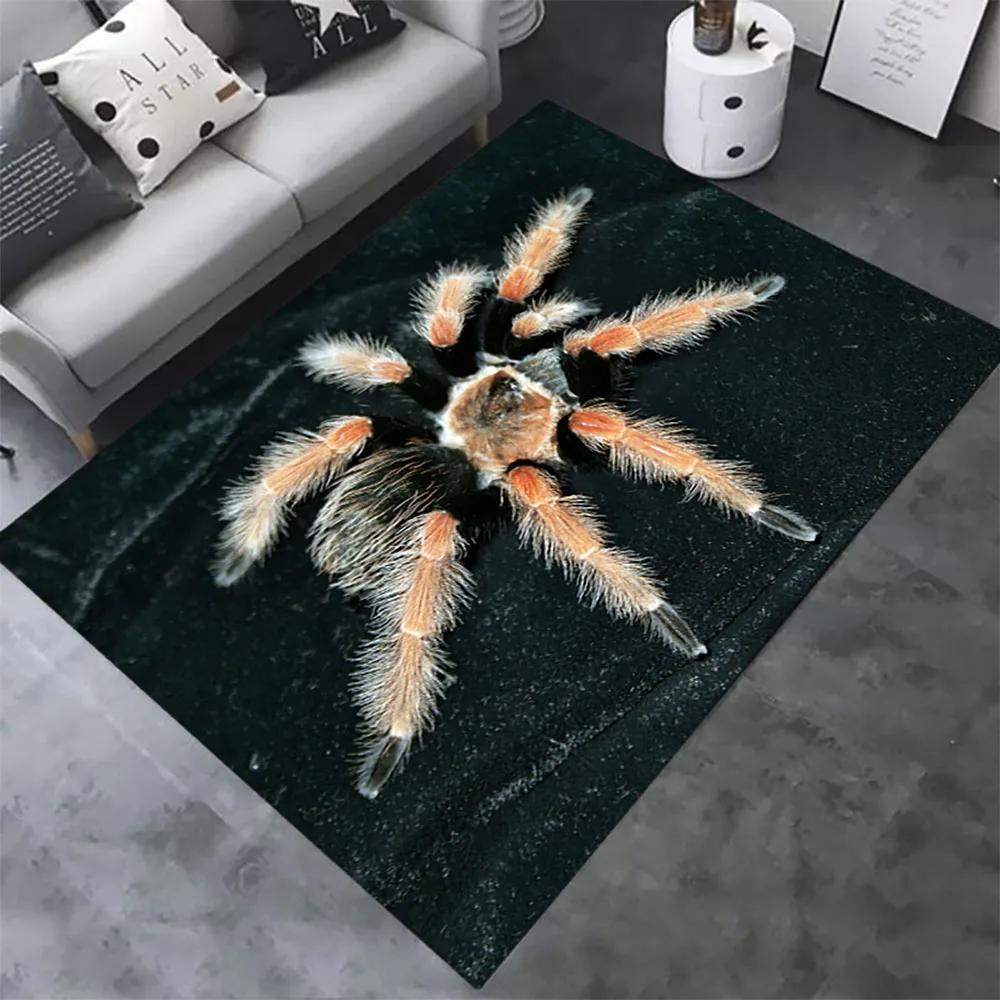 Halloween-Spinnen-Teppich, 3D-gedruckt, Angst-Horror-Matte, Trick-or-Treat-Teppich, Wohnzimmer-Schlafzimmer-Teppich, Halloween-Geschenk, Heimdekoration